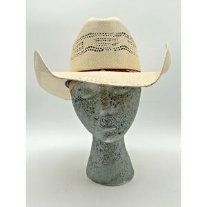 Justin Hard Coated Straw Ivory Western Hat Men's 6-7/8" Rodeo Cowboy Western